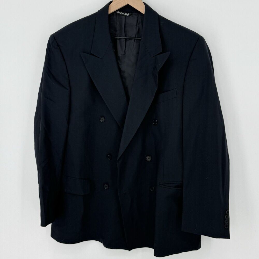 Vito Rufolo Navy Blue Blazer Sport Coat Men’s Size 42R 100% Wool Made In Italy